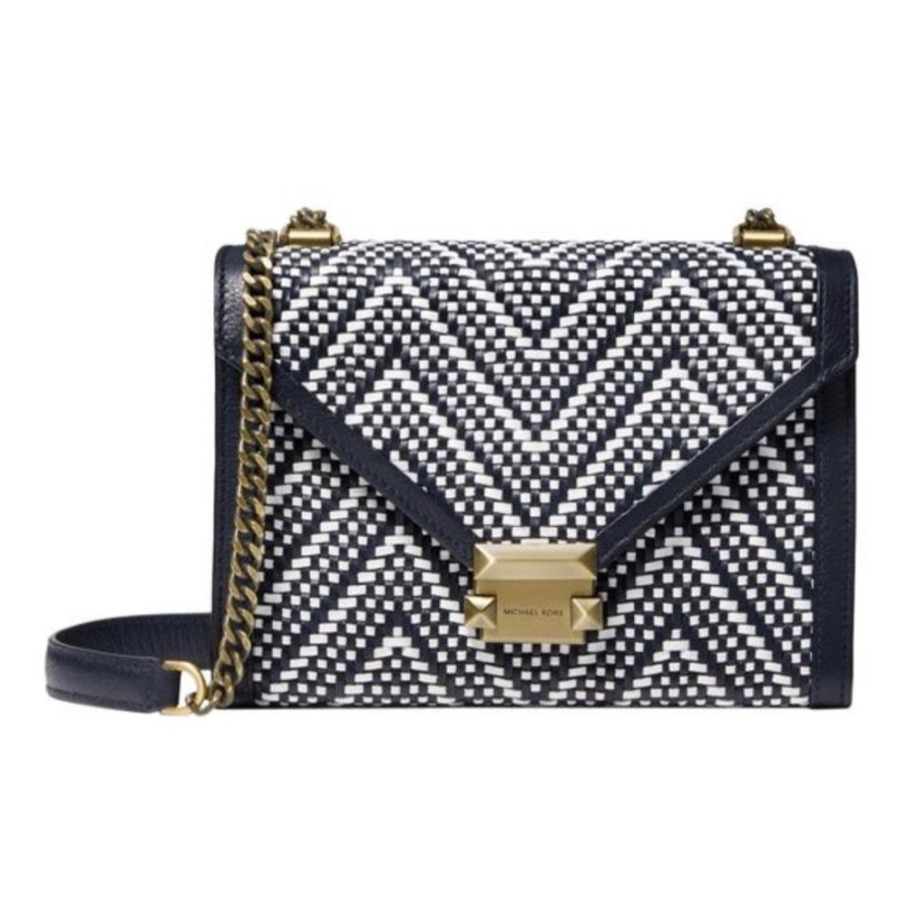 Micheal Kors Large Whitney Navy and White NWT